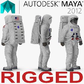 A7L Spacesuit Rigged for Maya 3D model